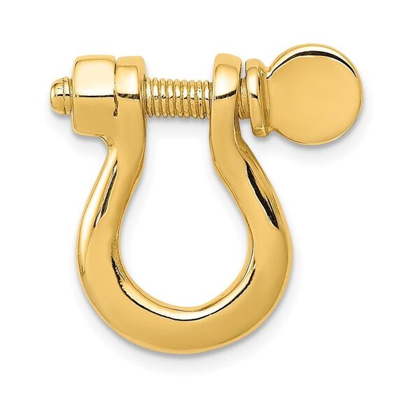 14k Yellow Gold 3D Large Shackle Link Pendant